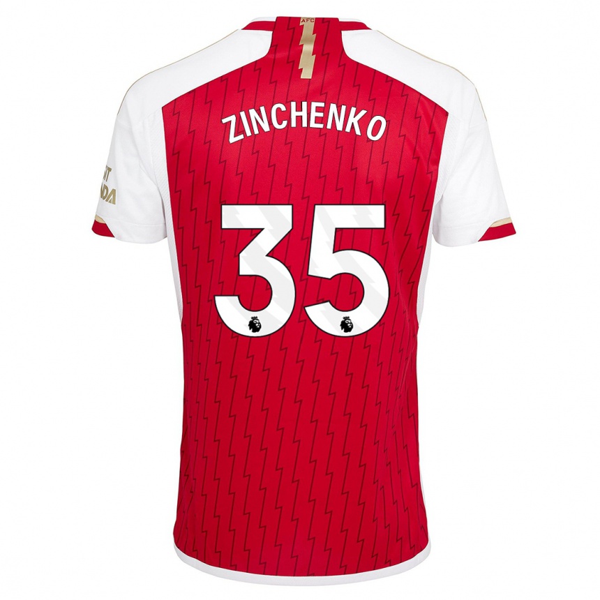 キッズフットボールオレクサンドル・ジンチェンコ#35赤ホームシャツ2023/24ジャージーユニフォーム