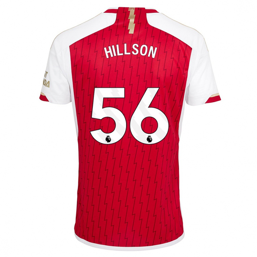 キッズフットボールジェームス・ヒルソン#56赤ホームシャツ2023/24ジャージーユニフォーム
