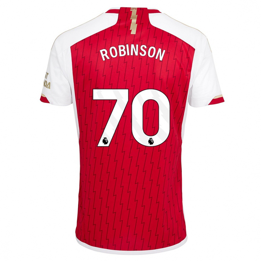 キッズフットボールジョシュ・ロビンソン#70赤ホームシャツ2023/24ジャージーユニフォーム