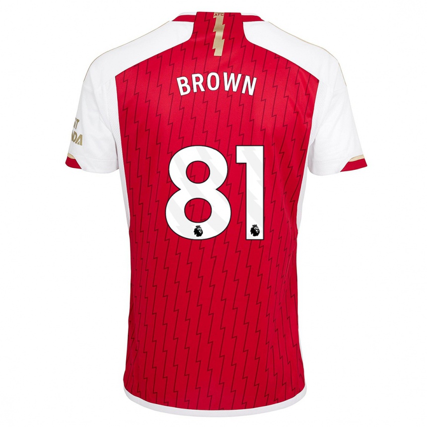 キッズフットボールホセ・ルイス・ブラウン#81赤ホームシャツ2023/24ジャージーユニフォーム