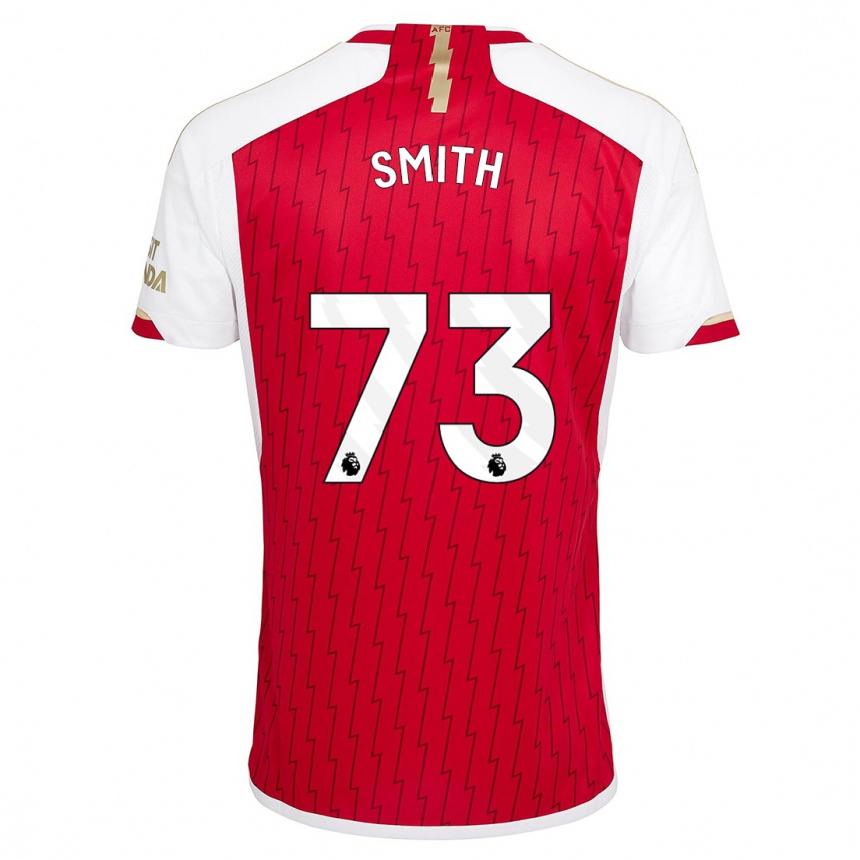キッズフットボールトム・スミス#73赤ホームシャツ2023/24ジャージーユニフォーム