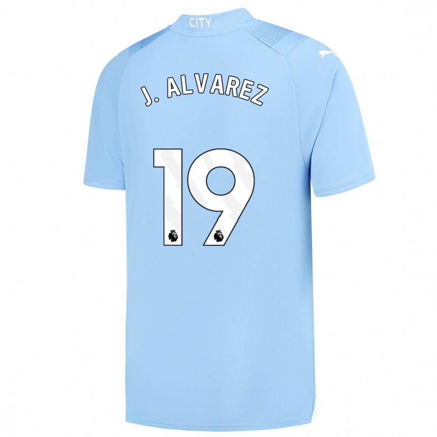 キッズフットボールフリアン・アルバレス#19ライトブルーホームシャツ2023/24ジャージーユニフォーム
