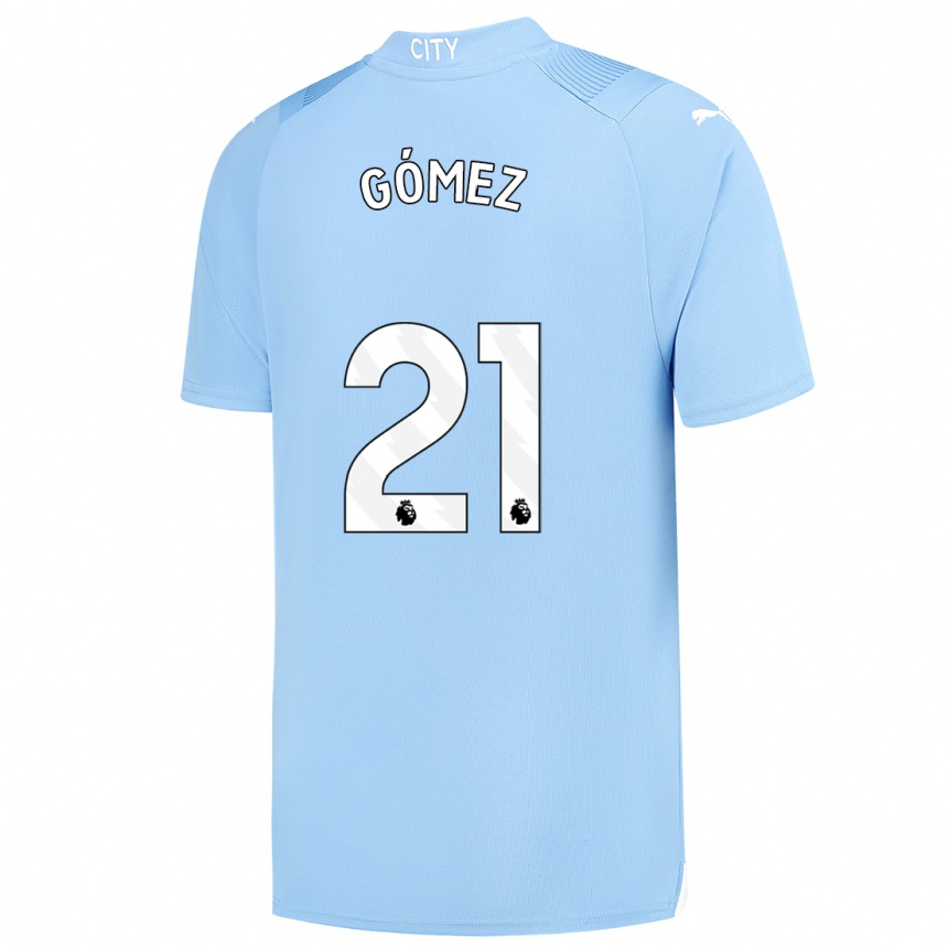 キッズフットボールセルヒオ・ゴメス#21ライトブルーホームシャツ2023/24ジャージーユニフォーム