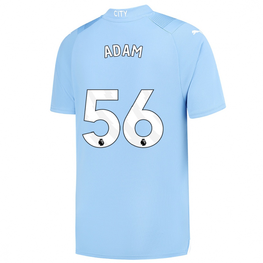 キッズフットボールジョシュ・アダム#56ライトブルーホームシャツ2023/24ジャージーユニフォーム
