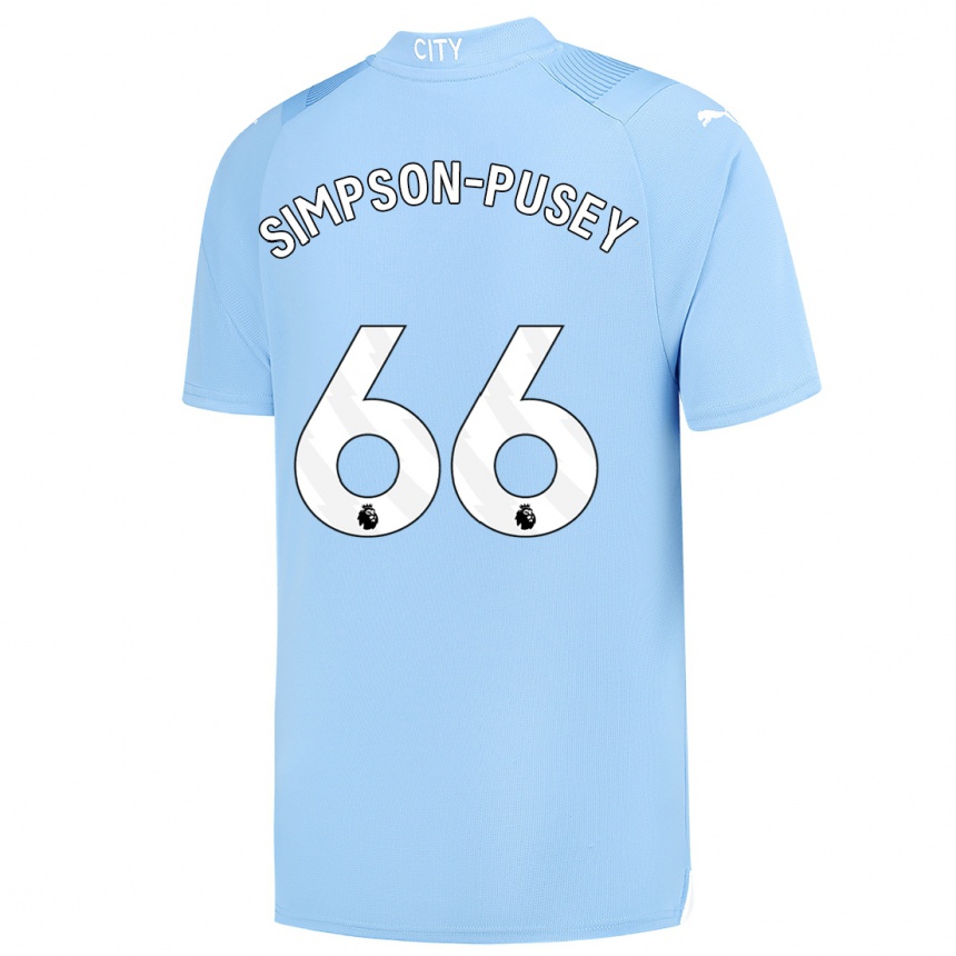 キッズフットボールジャフマイ・シンプソン・ピュゼー#66ライトブルーホームシャツ2023/24ジャージーユニフォーム