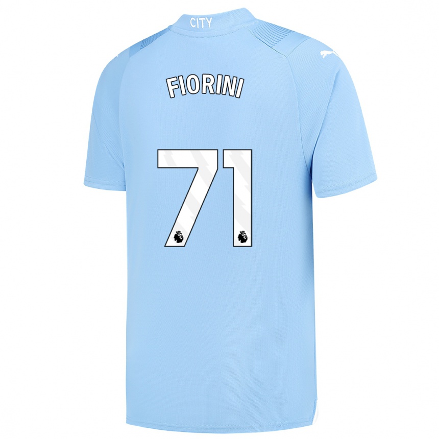 キッズフットボールフィオリーニ#71ライトブルーホームシャツ2023/24ジャージーユニフォーム