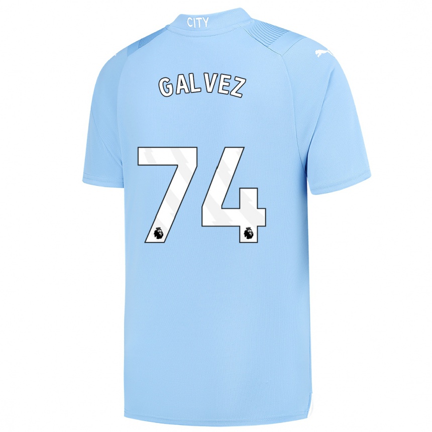 キッズフットボールトーマス・ガルヴェス#74ライトブルーホームシャツ2023/24ジャージーユニフォーム