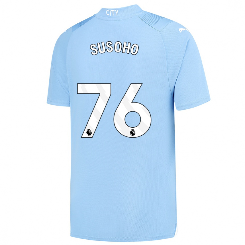 キッズフットボールマハマドゥ・スソホ#76ライトブルーホームシャツ2023/24ジャージーユニフォーム
