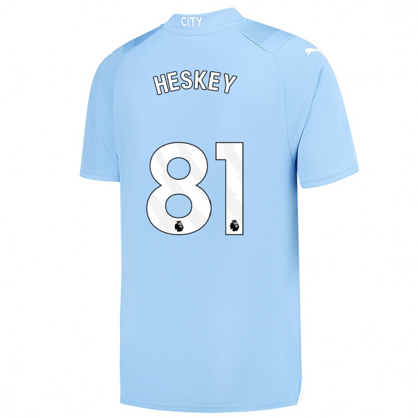 キッズフットボールジェイデン・ヘスキー#81ライトブルーホームシャツ2023/24ジャージーユニフォーム