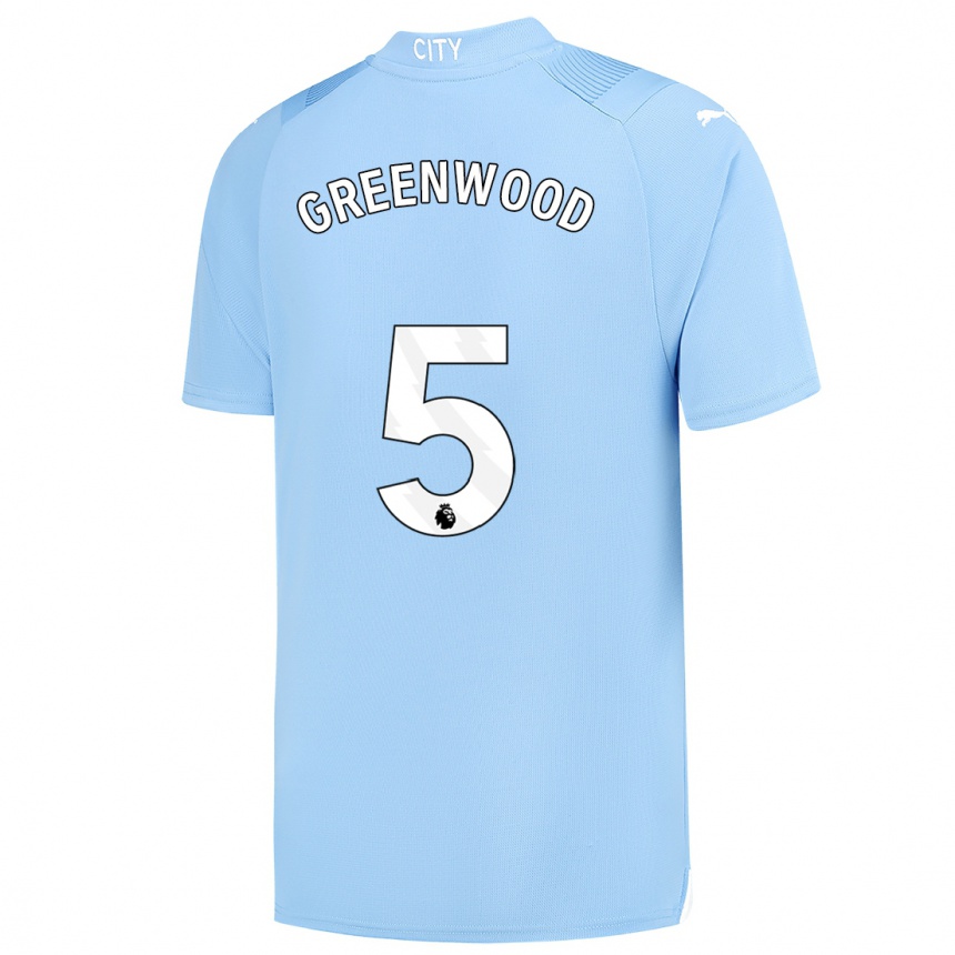 キッズフットボールアレックス・グリーンウッド#5ライトブルーホームシャツ2023/24ジャージーユニフォーム