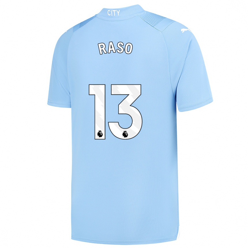 キッズフットボールヘーリー・ラソ#13ライトブルーホームシャツ2023/24ジャージーユニフォーム