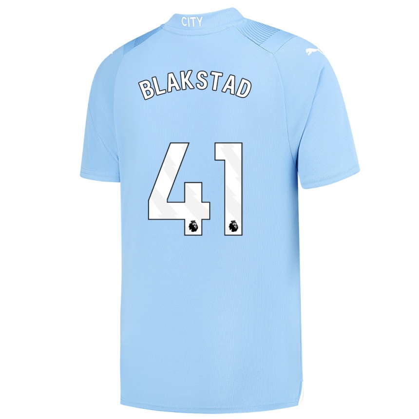 キッズフットボールジュリー・ブラクスタッド#41ライトブルーホームシャツ2023/24ジャージーユニフォーム