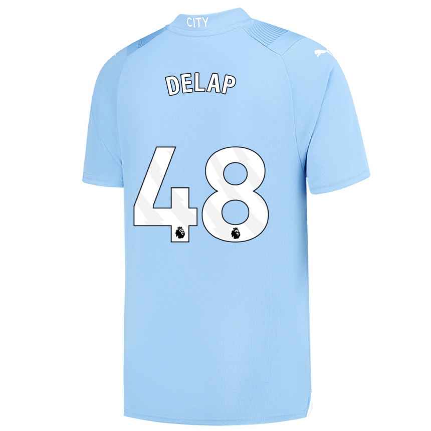 キッズフットボールリアム・デラップ#48ライトブルーホームシャツ2023/24ジャージーユニフォーム