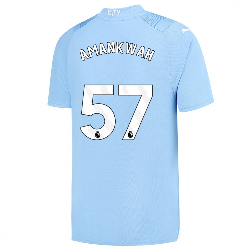 キッズフットボールイエボア・アマンクワ#57ライトブルーホームシャツ2023/24ジャージーユニフォーム