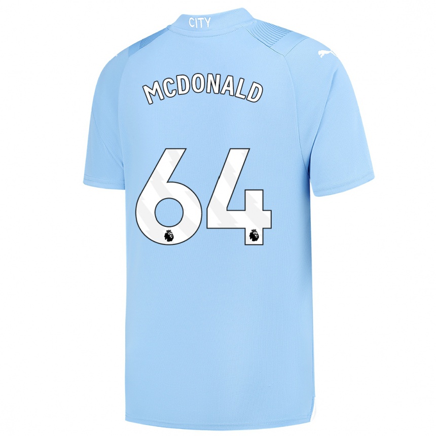 キッズフットボールローワン・マクドナルド#64ライトブルーホームシャツ2023/24ジャージーユニフォーム