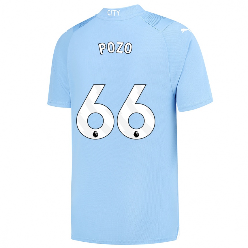 キッズフットボールイケル・ポソ#66ライトブルーホームシャツ2023/24ジャージーユニフォーム