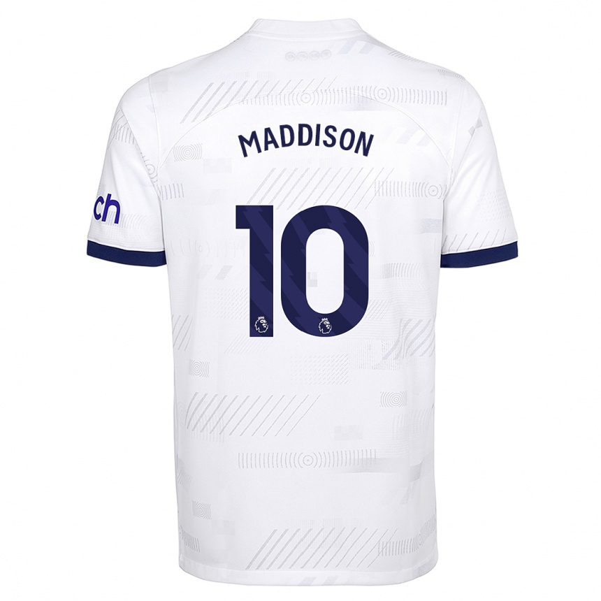 キッズフットボールジェームズ・マディソン#10白ホームシャツ2023/24ジャージーユニフォーム