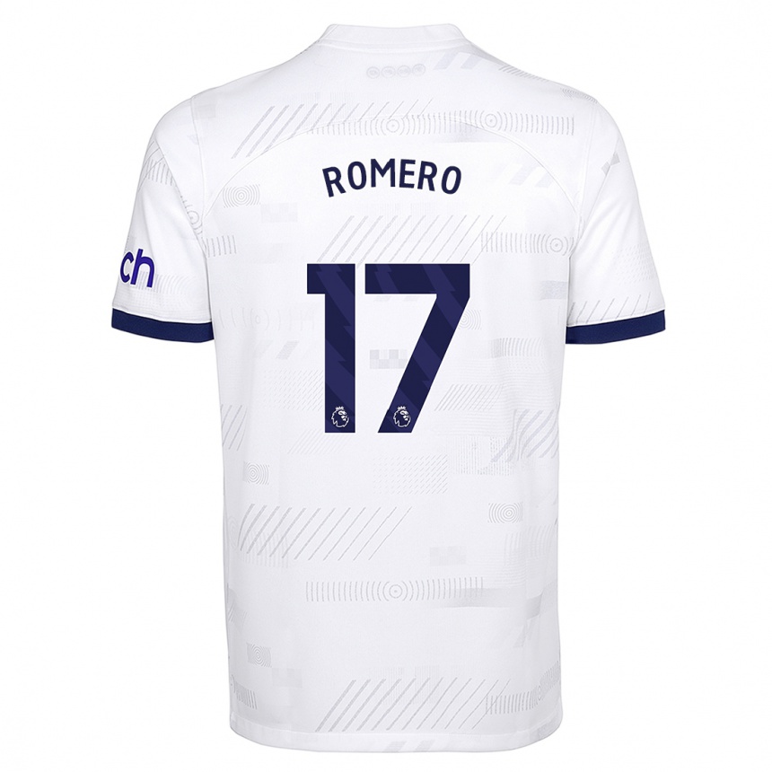 キッズフットボールクリスティアン・ロメロ#17白ホームシャツ2023/24ジャージーユニフォーム
