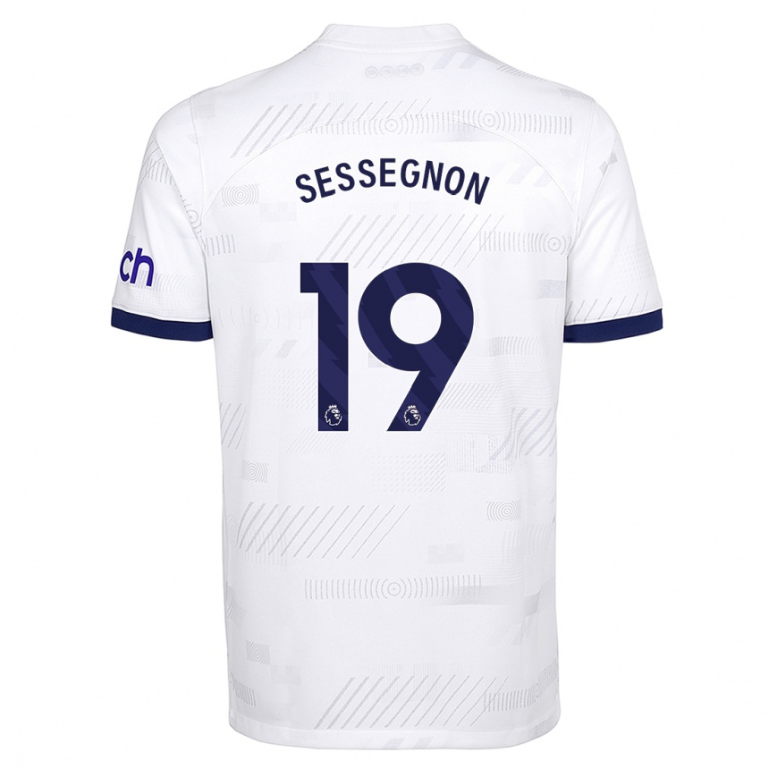 キッズフットボールライアン・セセニョン#19白ホームシャツ2023/24ジャージーユニフォーム