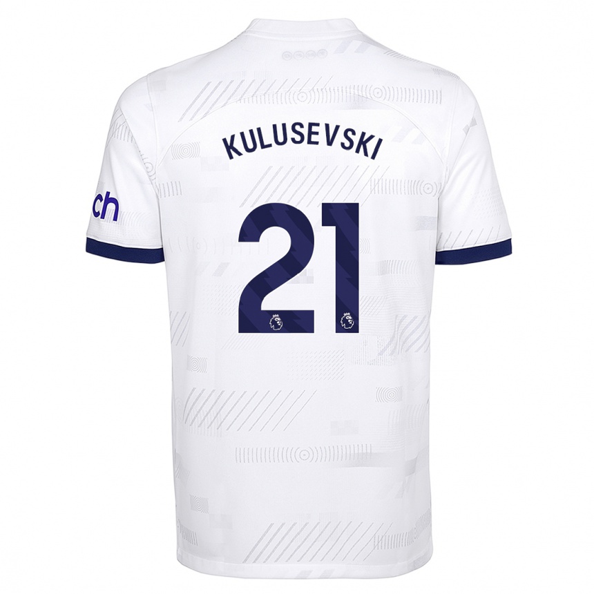 キッズフットボールデヤン・クルゼフスキ#21白ホームシャツ2023/24ジャージーユニフォーム