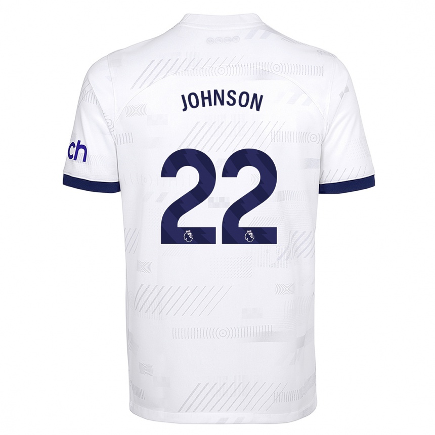 キッズフットボールブレナン・ジョンソン#22白ホームシャツ2023/24ジャージーユニフォーム