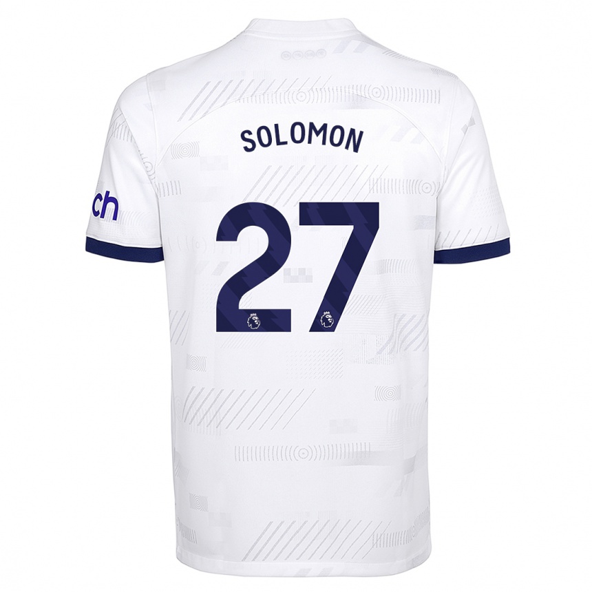 キッズフットボールマノー・ソロモン#27白ホームシャツ2023/24ジャージーユニフォーム