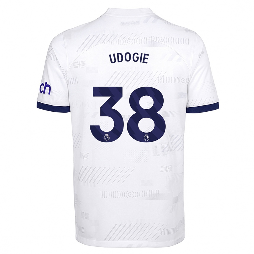 キッズフットボールデスティニー・ウドジェ#38白ホームシャツ2023/24ジャージーユニフォーム