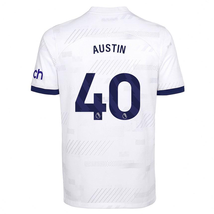 キッズフットボールブランドン・オースティン#40白ホームシャツ2023/24ジャージーユニフォーム