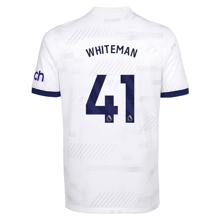 キッズフットボールアルフィー・ホワイトマン#41白ホームシャツ2023/24ジャージーユニフォーム