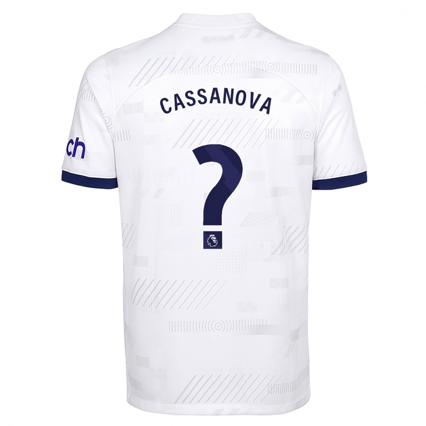 キッズフットボールダンテ・カサノバ#0白ホームシャツ2023/24ジャージーユニフォーム