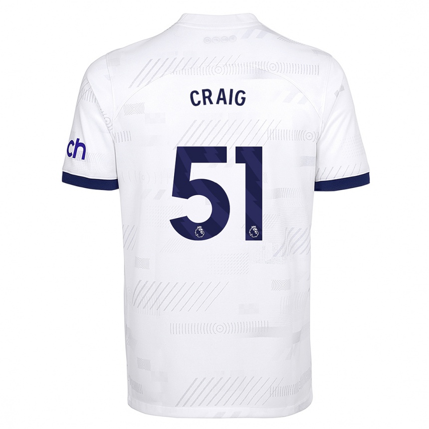 キッズフットボールマット・クレイグ#51白ホームシャツ2023/24ジャージーユニフォーム