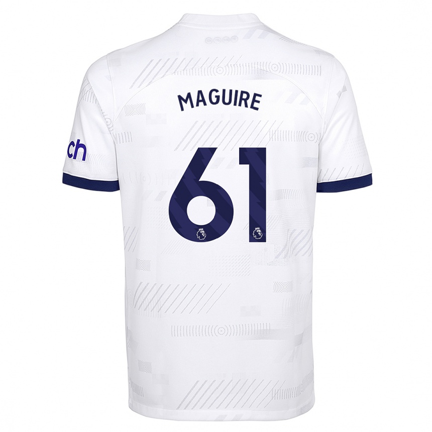 キッズフットボールアーロン・マグワイア#61白ホームシャツ2023/24ジャージーユニフォーム