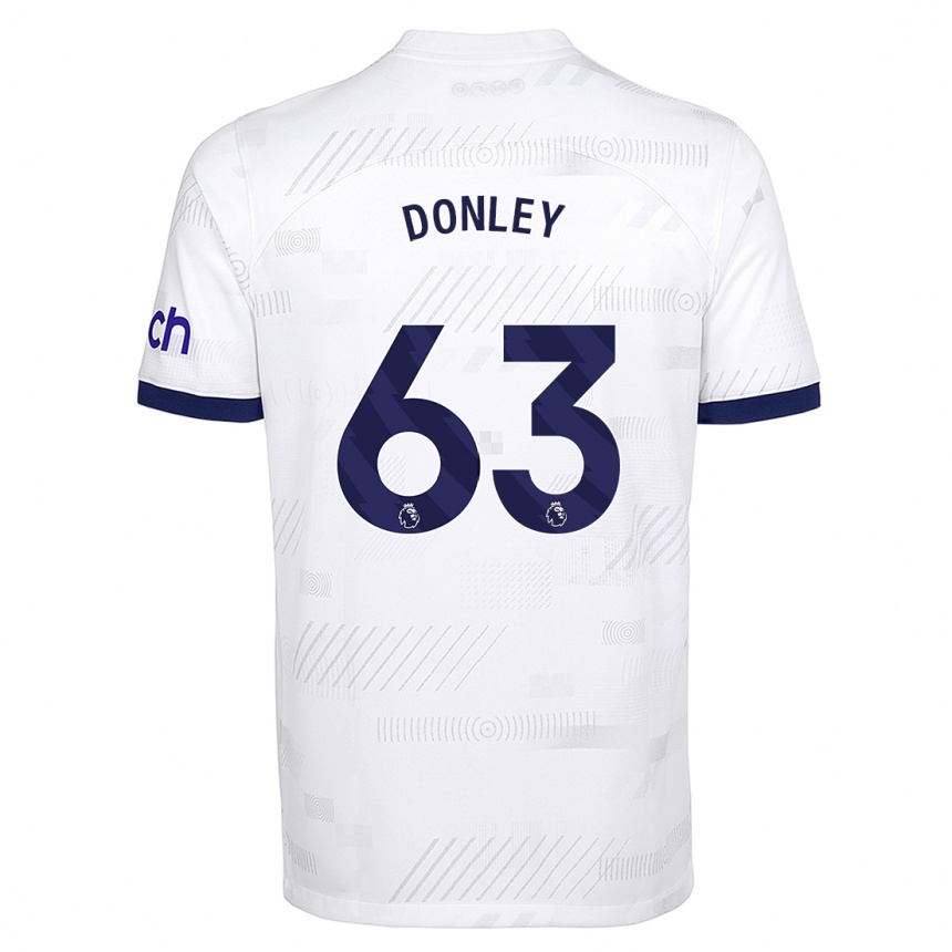 キッズフットボールジェイミー・ドンリー#63白ホームシャツ2023/24ジャージーユニフォーム