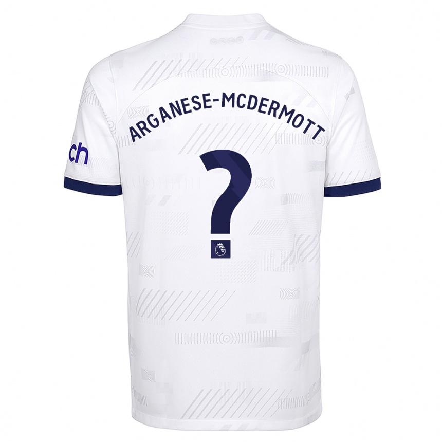 キッズフットボールペレ・アルガネーゼ・マクダーモット#0白ホームシャツ2023/24ジャージーユニフォーム