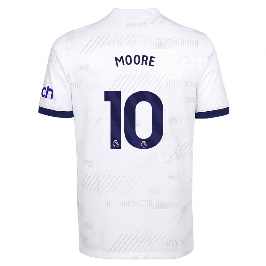 キッズフットボールマイキー・ムーア#10白ホームシャツ2023/24ジャージーユニフォーム