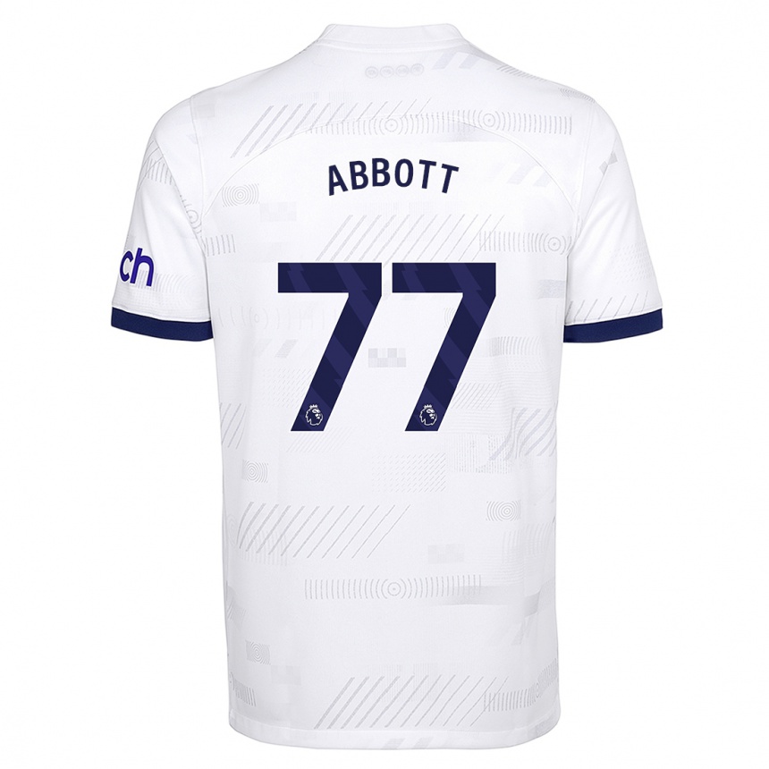 キッズフットボールジョージ・アボット#77白ホームシャツ2023/24ジャージーユニフォーム