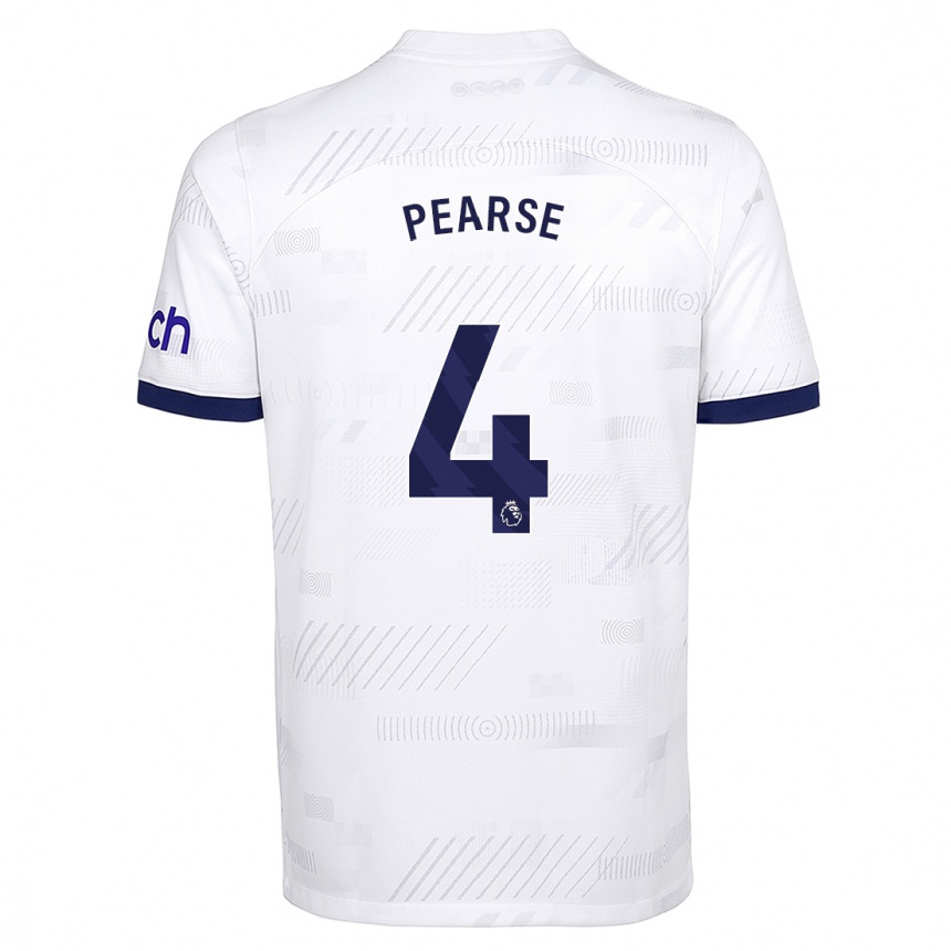 キッズフットボールグレイシー・ピアース#4白ホームシャツ2023/24ジャージーユニフォーム