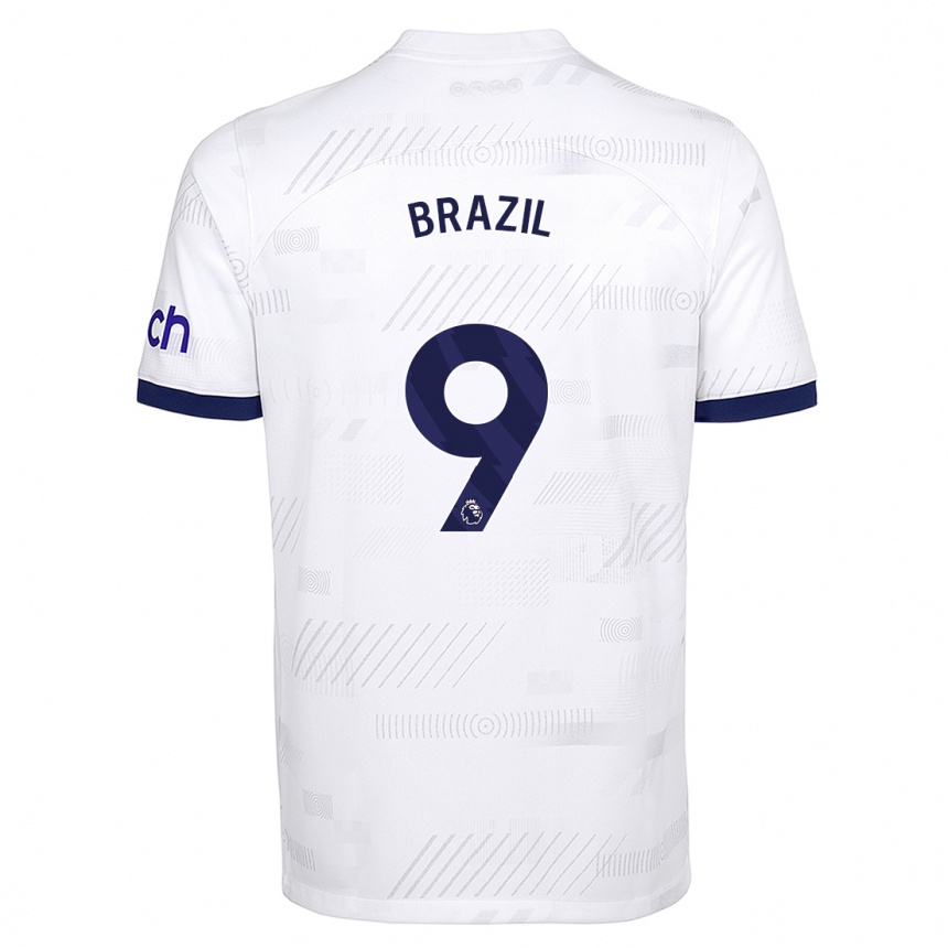 キッズフットボールエリー・ブラジル#9白ホームシャツ2023/24ジャージーユニフォーム