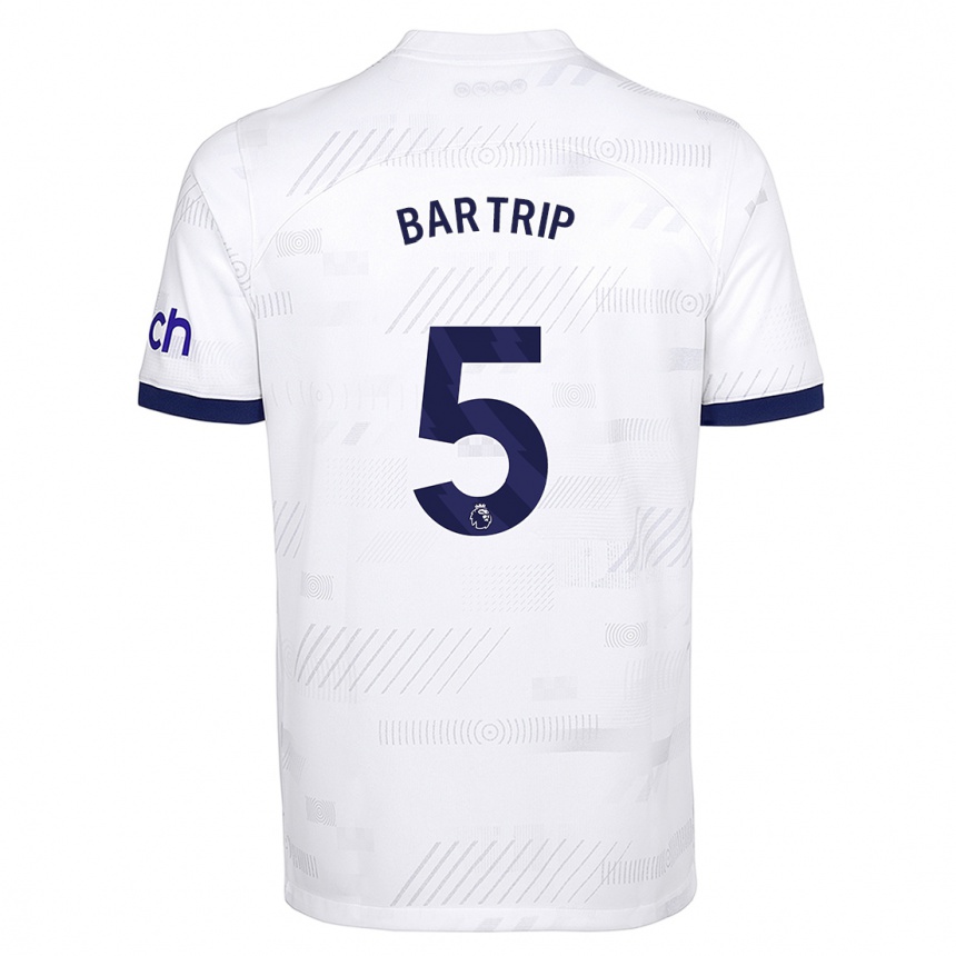 キッズフットボールモリー・バルトリップ#5白ホームシャツ2023/24ジャージーユニフォーム