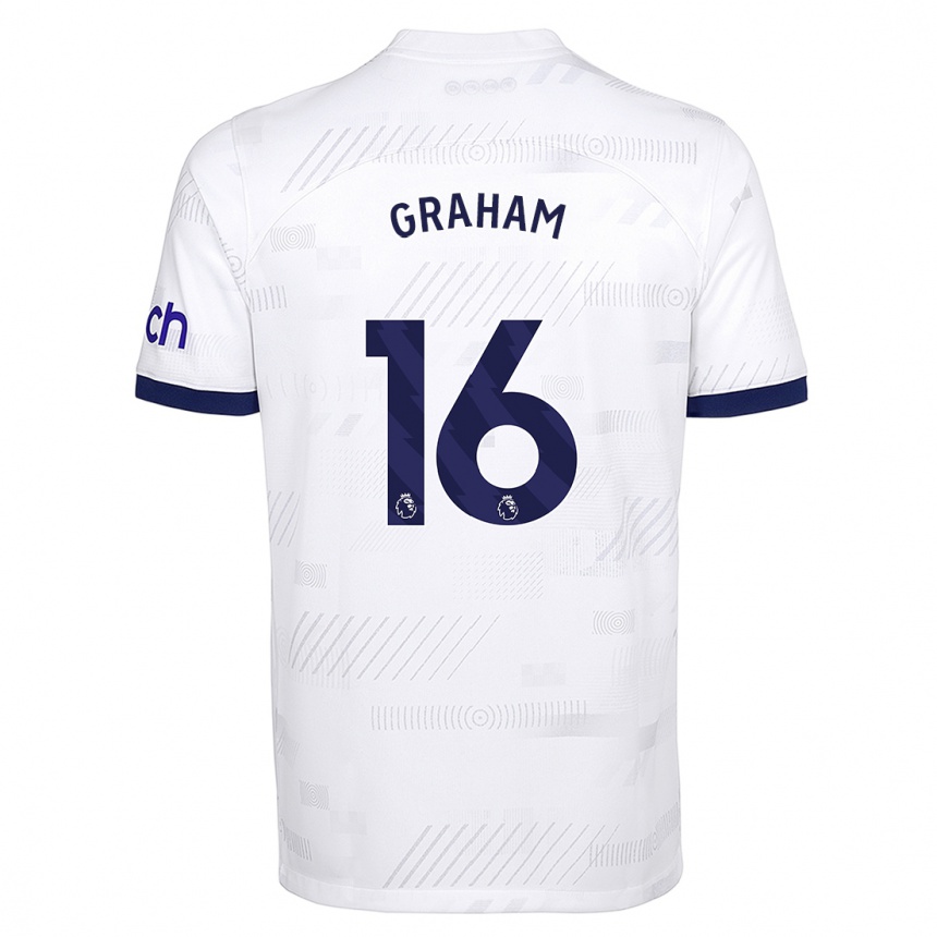 キッズフットボールキット・グラハム#16白ホームシャツ2023/24ジャージーユニフォーム