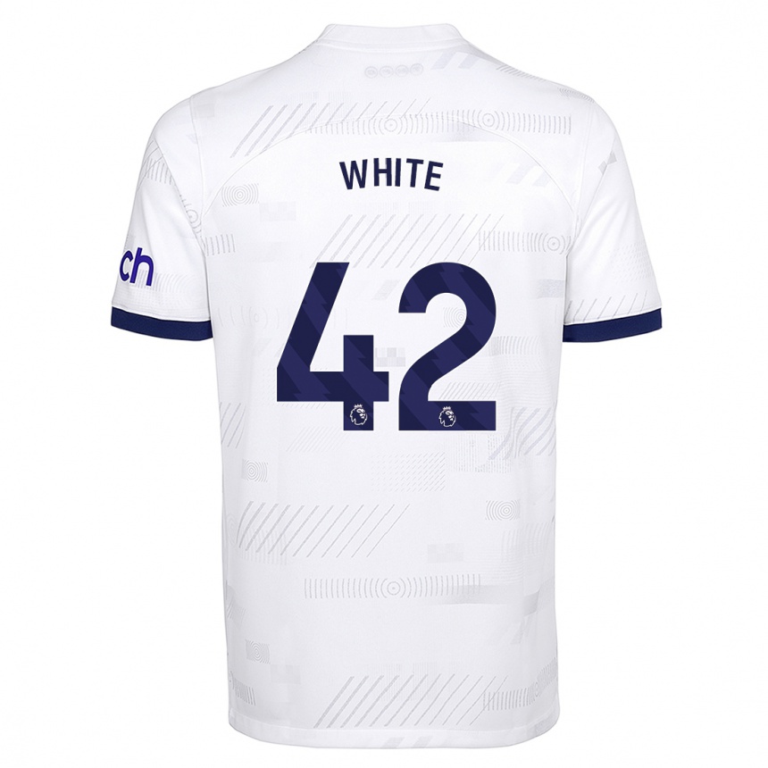 キッズフットボールハーヴェイ・ホワイト#42白ホームシャツ2023/24ジャージーユニフォーム
