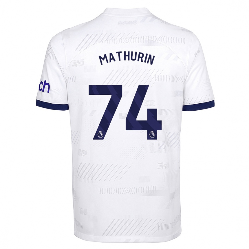 キッズフットボールロショーン・アンドレ・マチュリン#74白ホームシャツ2023/24ジャージーユニフォーム