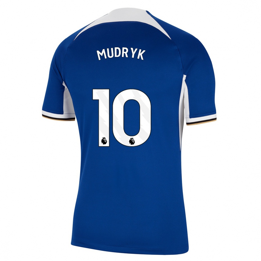 キッズフットボールムィハーイロ・ムドリク#10青ホームシャツ2023/24ジャージーユニフォーム