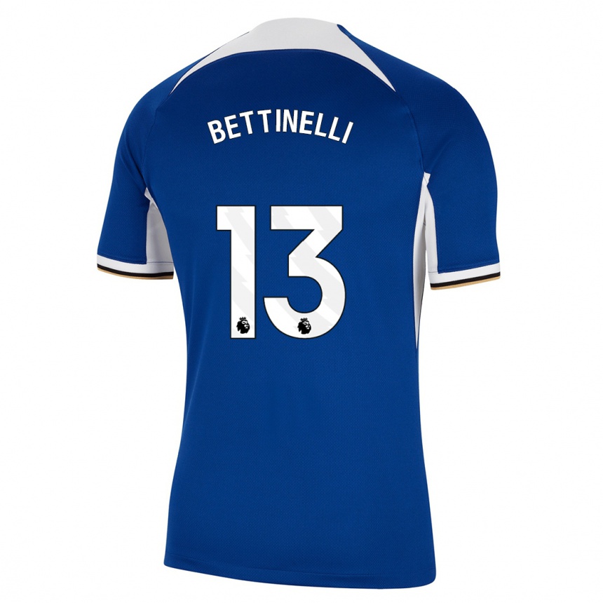 キッズフットボールマーカス・ベッティネッリ#13青ホームシャツ2023/24ジャージーユニフォーム