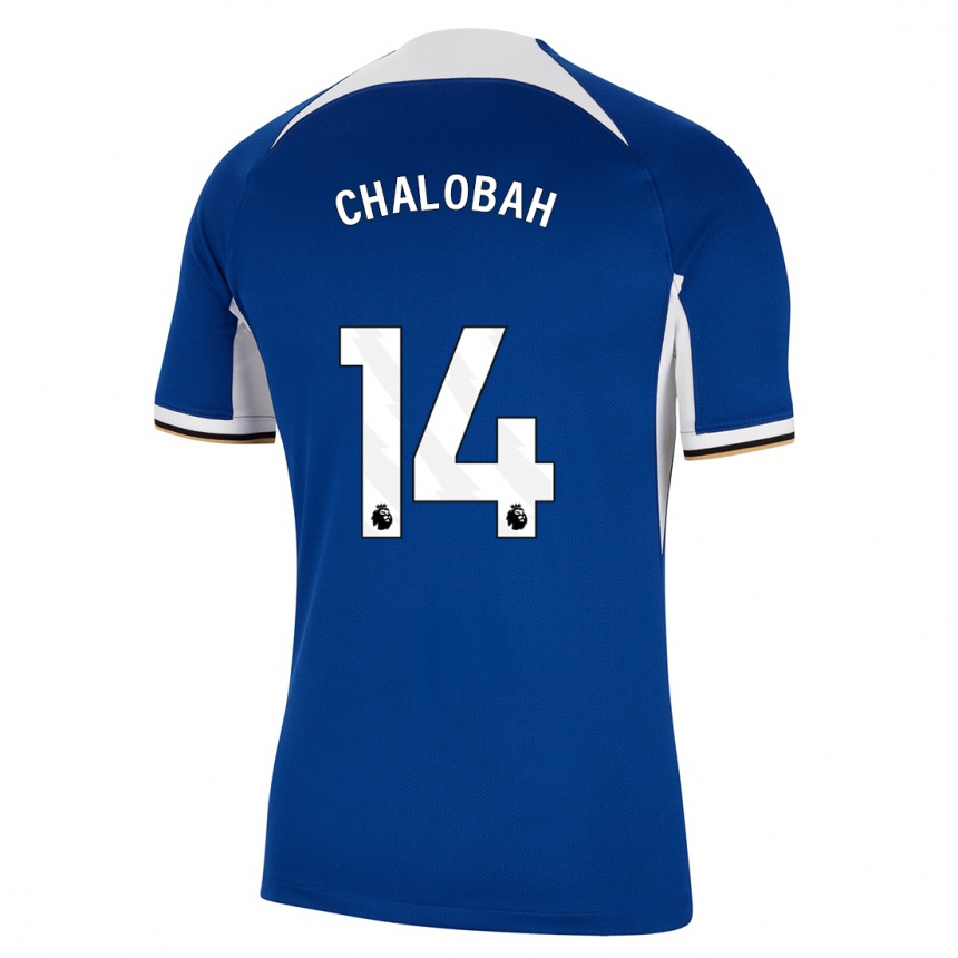 キッズフットボールトレヴォ・チャロバー#14青ホームシャツ2023/24ジャージーユニフォーム