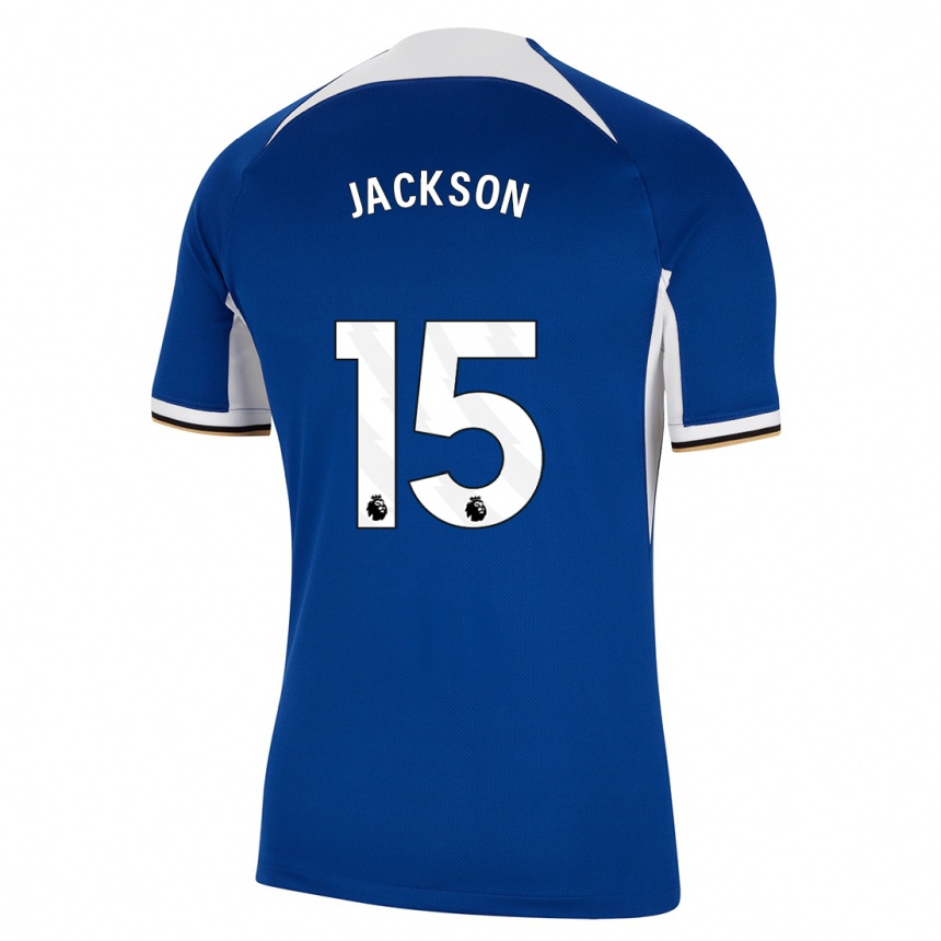 キッズフットボールニコラス・ジャクソン#15青ホームシャツ2023/24ジャージーユニフォーム