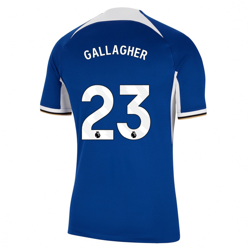 キッズフットボールコナー・ギャラガー#23青ホームシャツ2023/24ジャージーユニフォーム