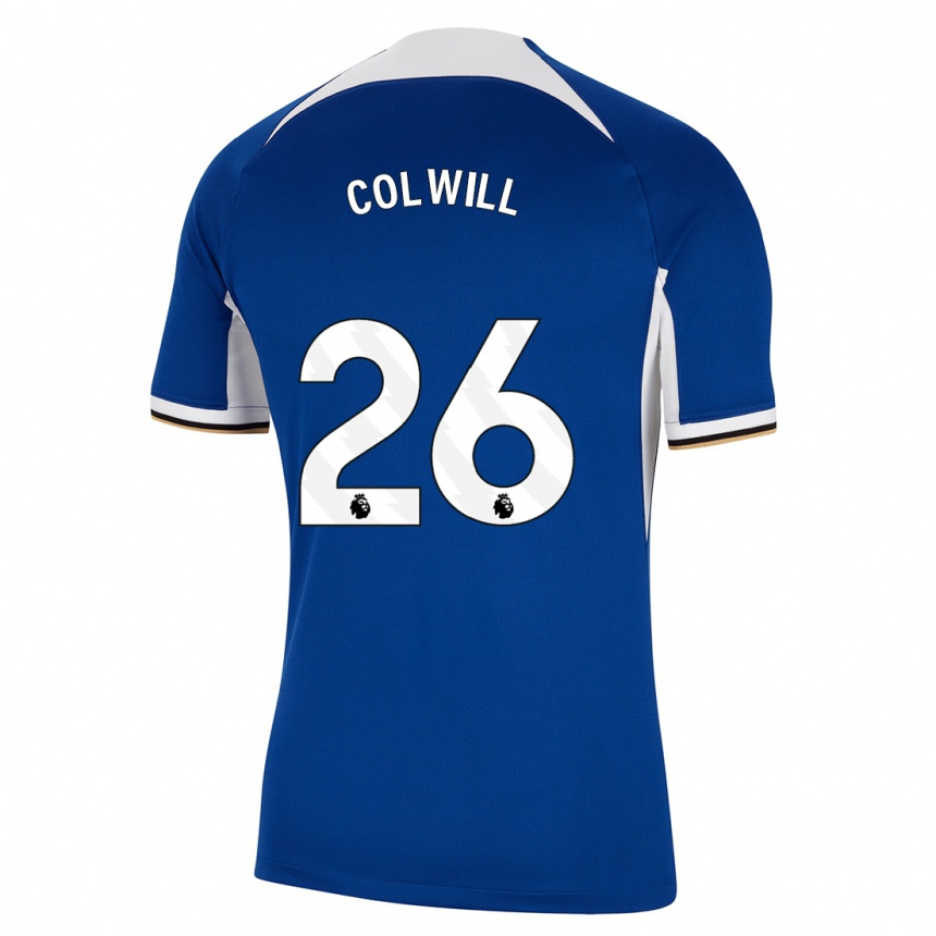 キッズフットボールレヴィ・コルウィル#26青ホームシャツ2023/24ジャージーユニフォーム