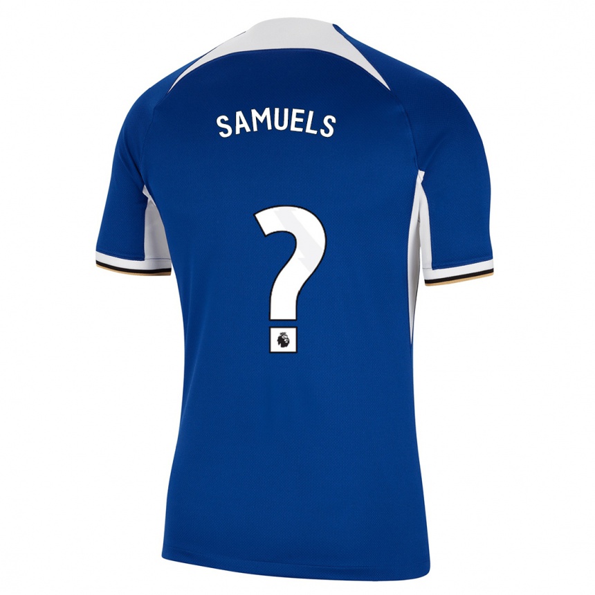 キッズフットボールイシュー・サミュエルズ・スミス#0青ホームシャツ2023/24ジャージーユニフォーム