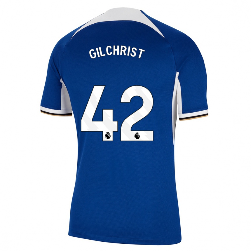キッズフットボールアルフィー・ギルクリスト#42青ホームシャツ2023/24ジャージーユニフォーム